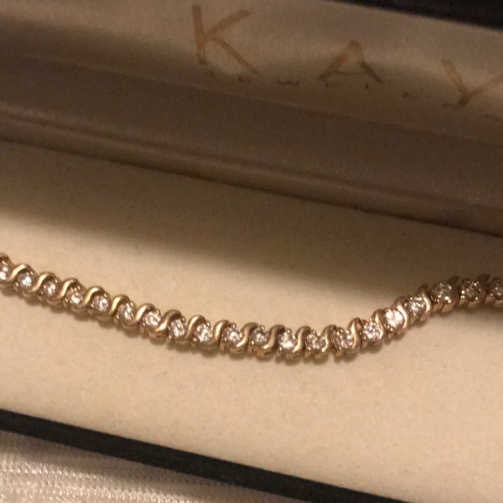 Gold and crystal bracelet